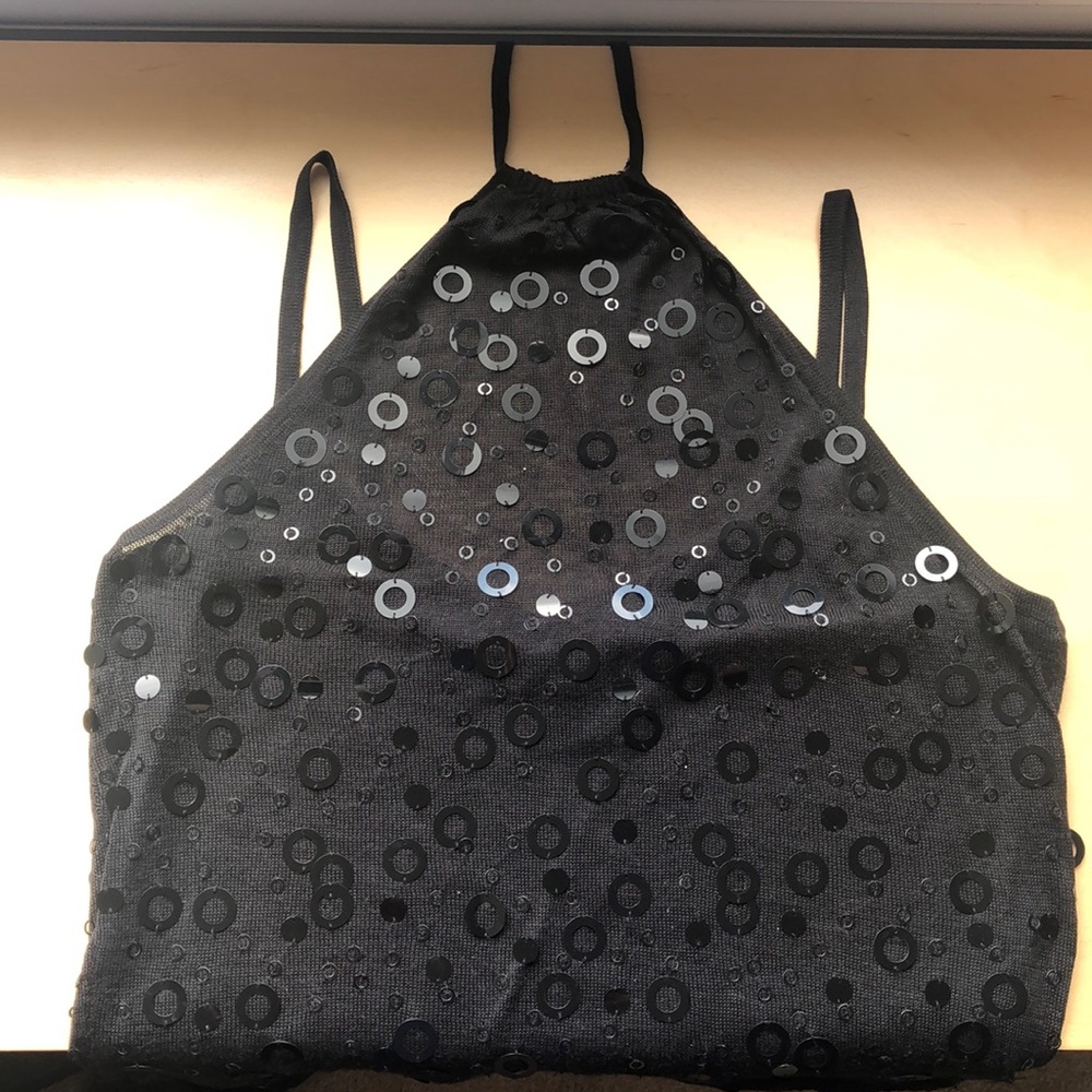 SEXXY Knit Sequin Halter Top